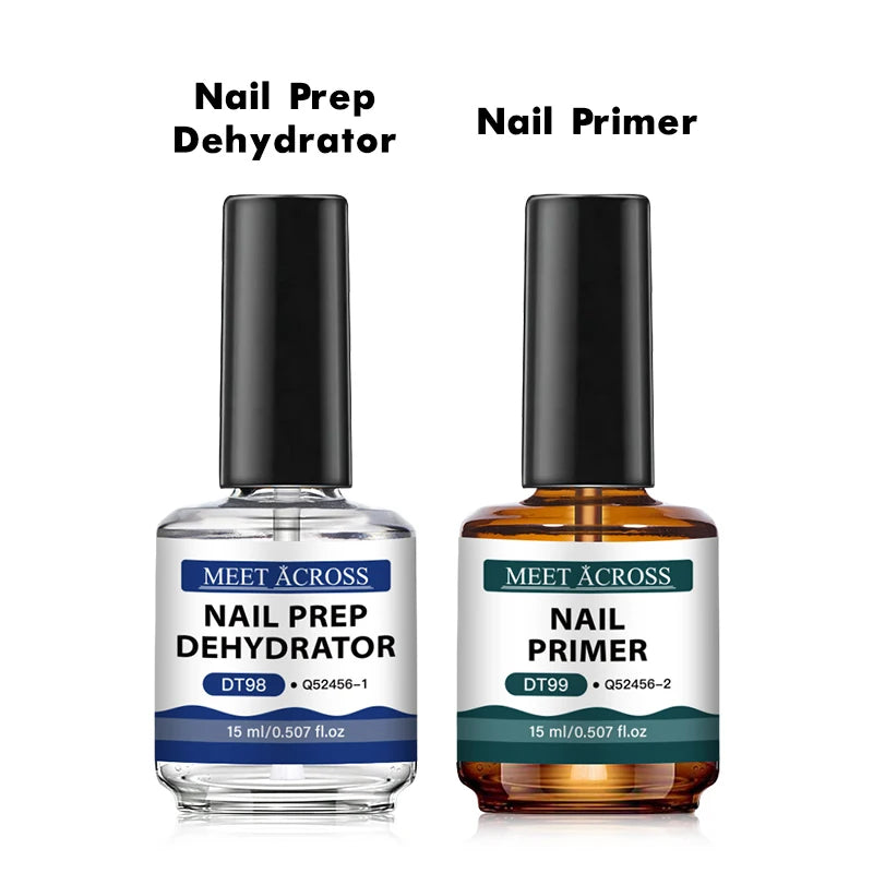 2pc 15ml Nail Primer & Nail Prep Dehydrator No Need Lamp to Dry Natural Dry Long Lasting Nail Art Functional Manicure Varnish