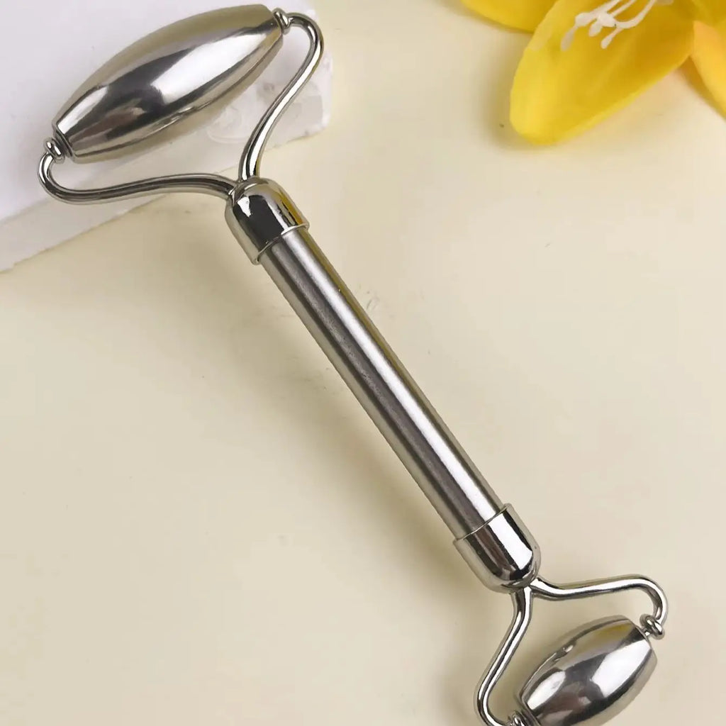 1pc stainless steel facial roller, made of 304 stainless steel, double-headed design, facial massage tool