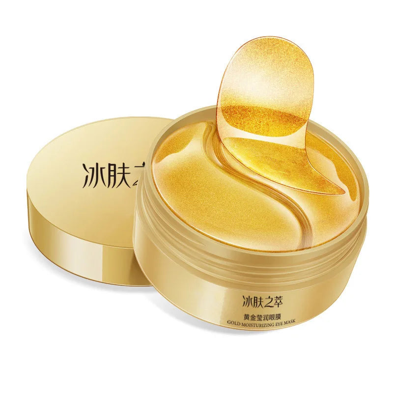 60-Piece Pack of Unisex Adult Gold Eye Patches, Moisturizing Eye Patches Rich in Collagen and Hyaluronic Acid, Alcohol-Free, Suitable for All Skin Types, to Help You Create a Firm and Radiant Eye Area.