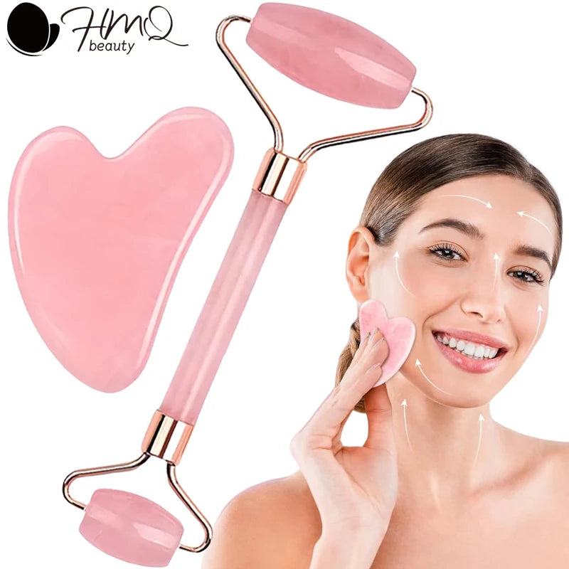 2Pcs Roller for Face Neck Eye Facial Massage Kit Ice Face Roller Gua Sha