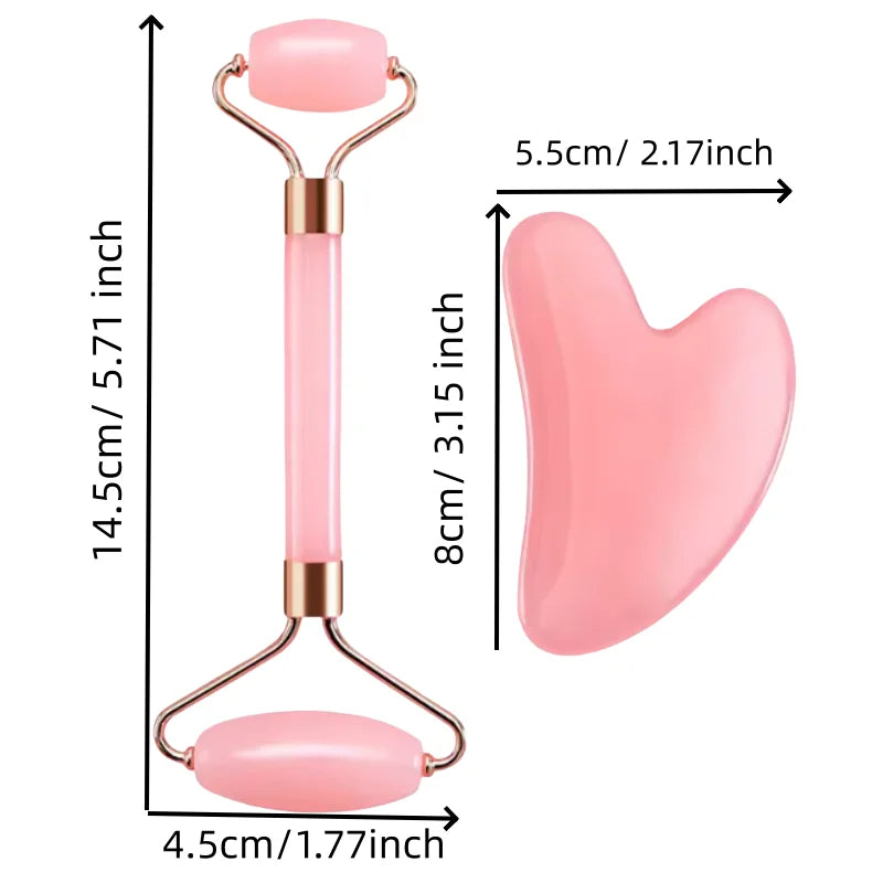2Pcs Roller for Face Neck Eye Facial Massage Kit Ice Face Roller Gua Sha