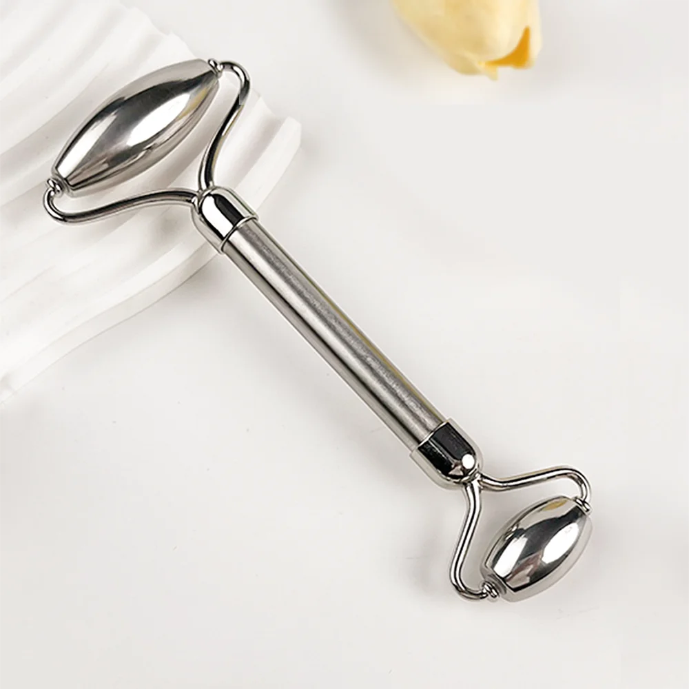 1pc stainless steel facial roller, made of 304 stainless steel, double-headed design, facial massage tool