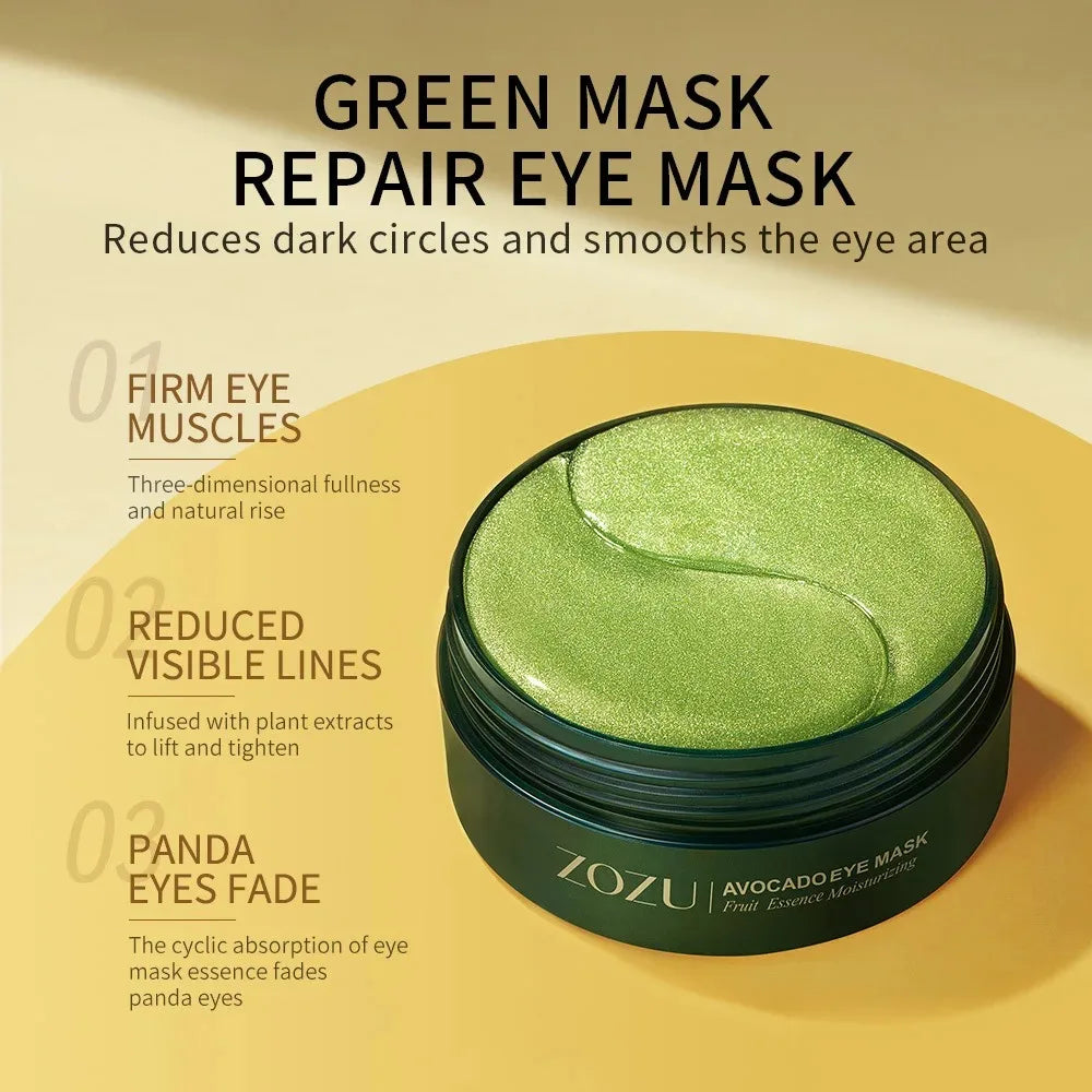 60/120 Pieces Eye Mask Avocado Gold Moisturize Firming Improve Eye Bags