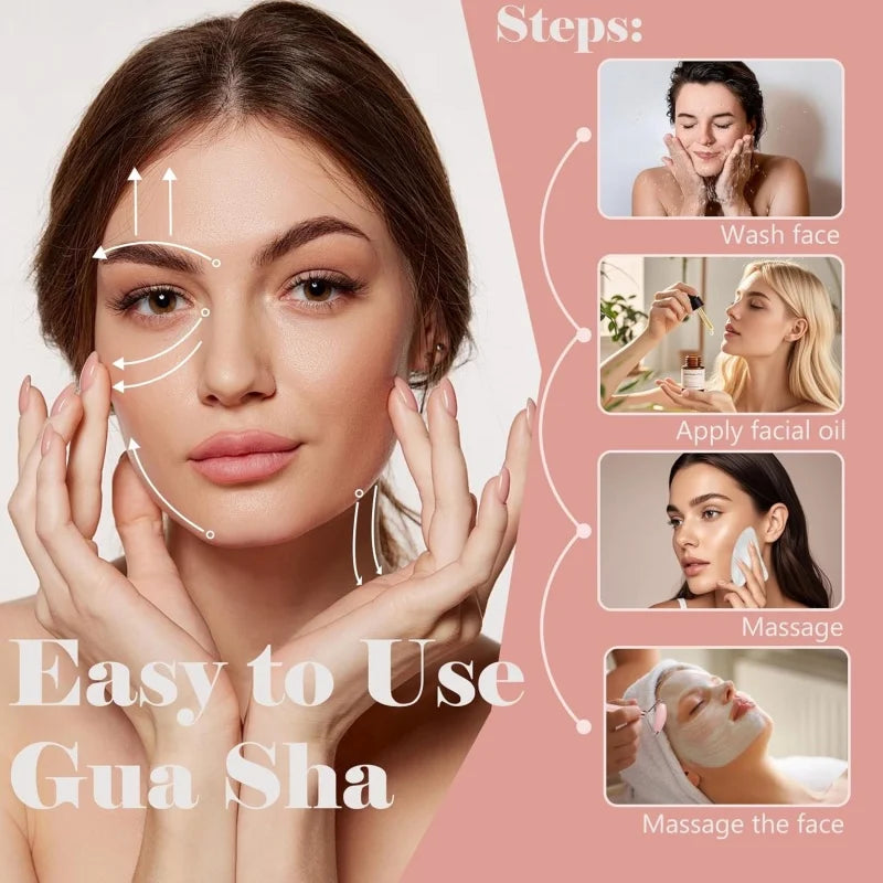 2Pcs Roller for Face Neck Eye Facial Massage Kit Ice Face Roller Gua Sha