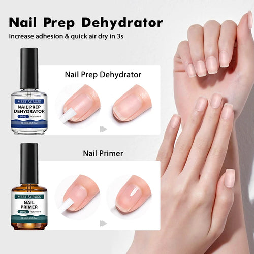 2pc 15ml Nail Primer & Nail Prep Dehydrator No Need Lamp to Dry Natural Dry Long Lasting Nail Art Functional Manicure Varnish