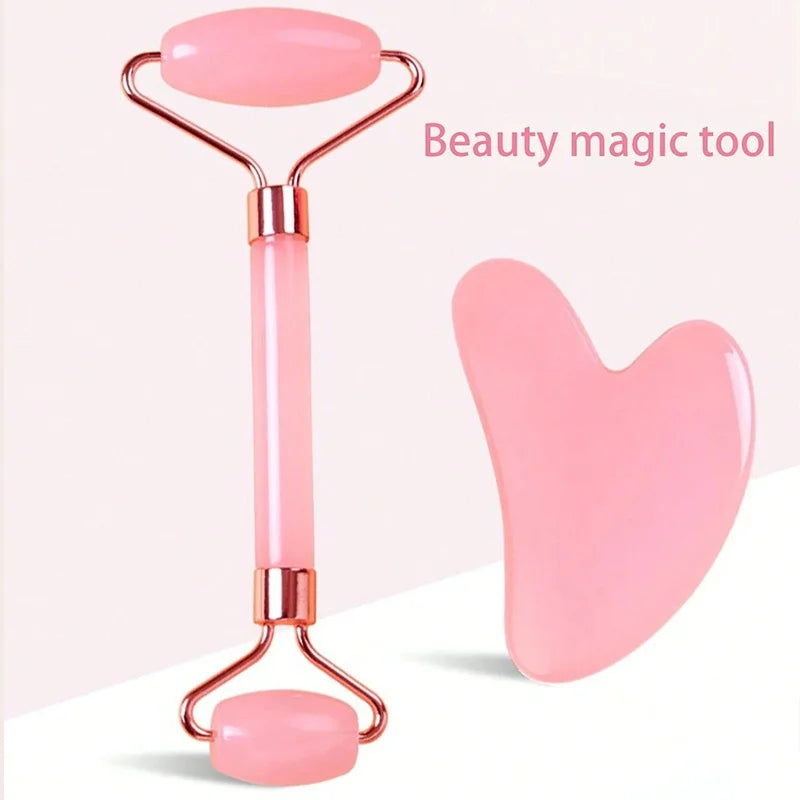 2Pcs Roller for Face Neck Eye Facial Massage Kit Ice Face Roller Gua Sha