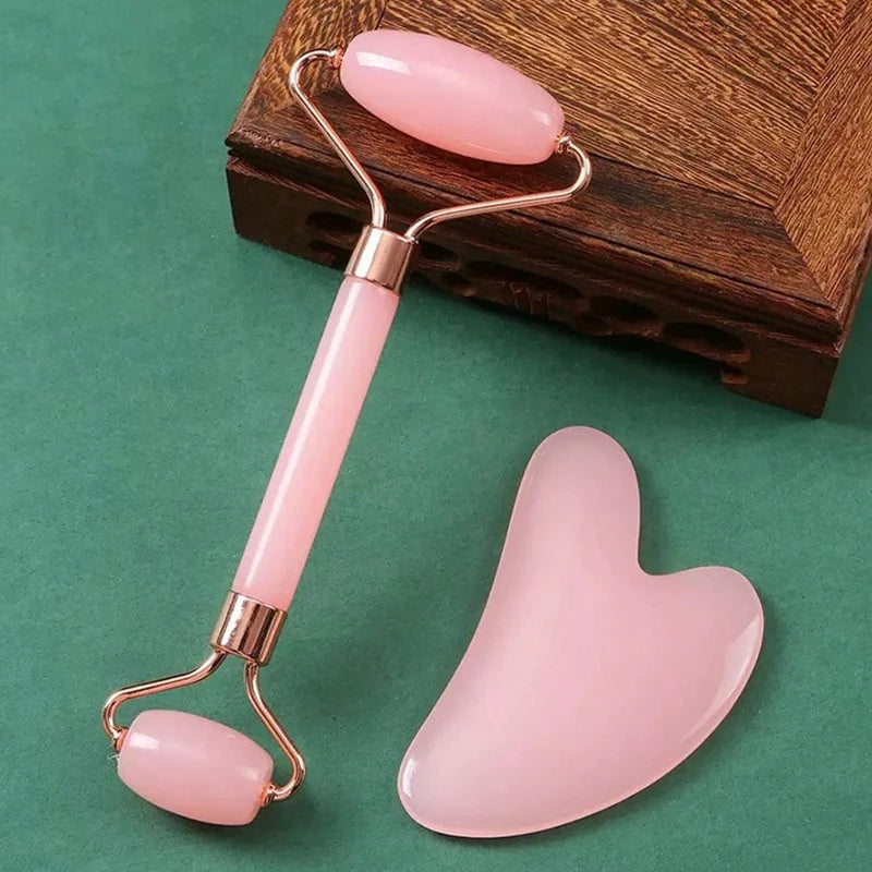 2Pcs Roller for Face Neck Eye Facial Massage Kit Ice Face Roller Gua Sha