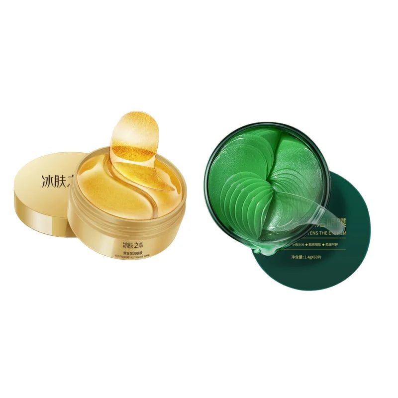 60-Piece Pack of Unisex Adult Gold Eye Patches, Moisturizing Eye Patches Rich in Collagen and Hyaluronic Acid, Alcohol-Free, Suitable for All Skin Types, to Help You Create a Firm and Radiant Eye Area.